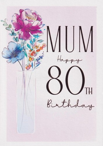 Mum happy 80th - birthday, card
