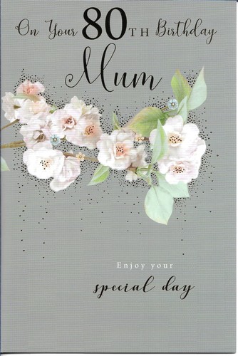 Mum age 80th - mum, happy