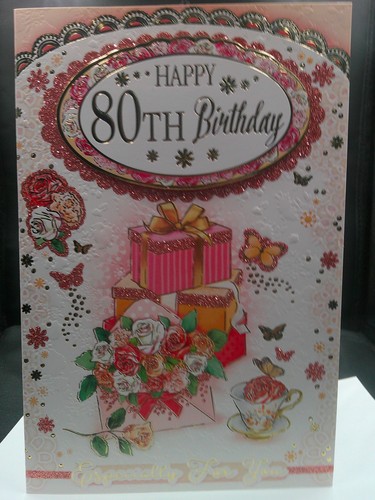 80th friend birthday card - , (9"