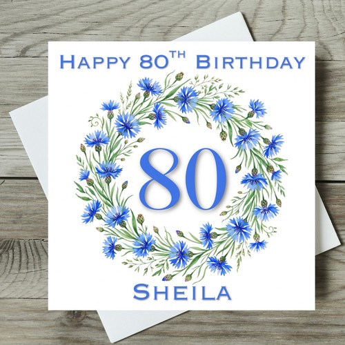 80th birthday card - card, her