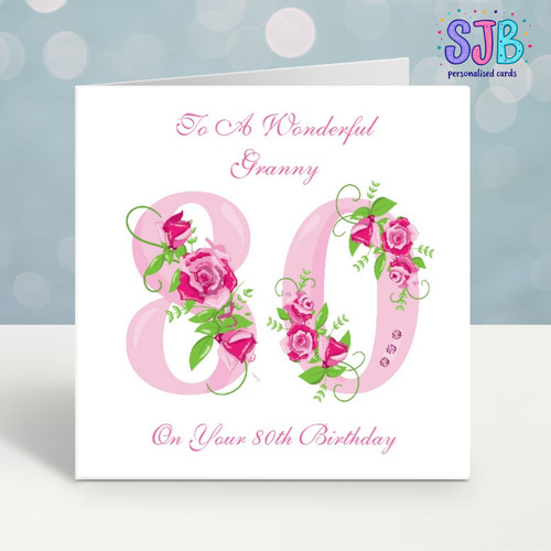 80th birthday card - 80th,