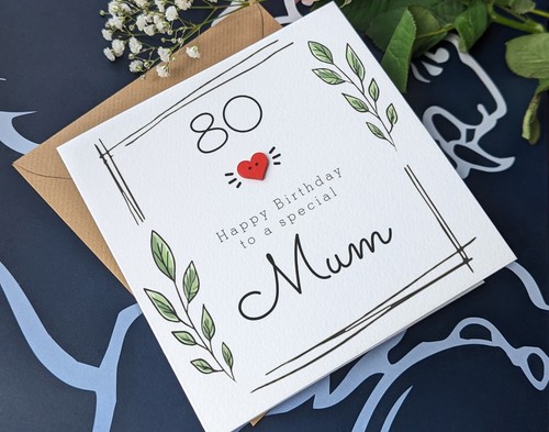 Mum 80th birthday card - mum,