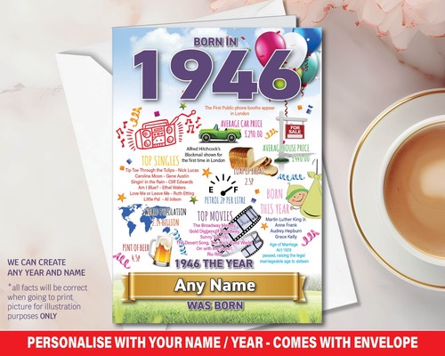 1946 80th personalised happy - 80th,
