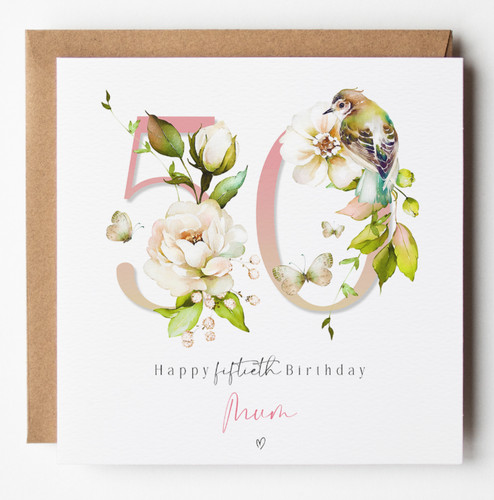 Mum birthday card - mum, 50th