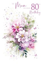Happy 80th Birthday Mum Card