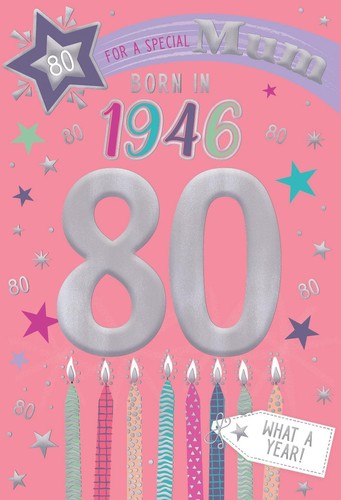 Mum 80th birthday card happy - mum,