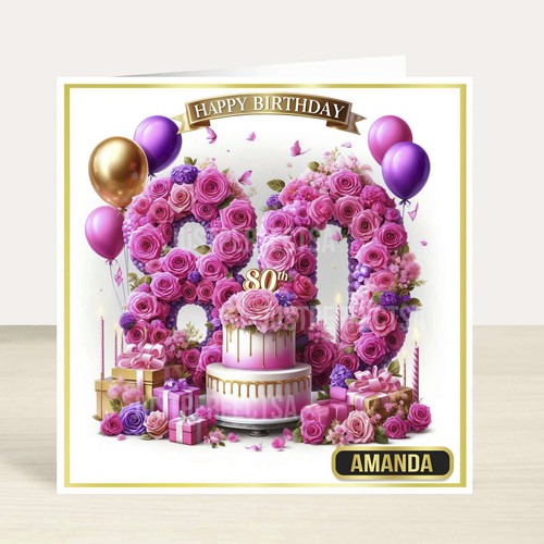 Personalised 80th birthday - 80th,