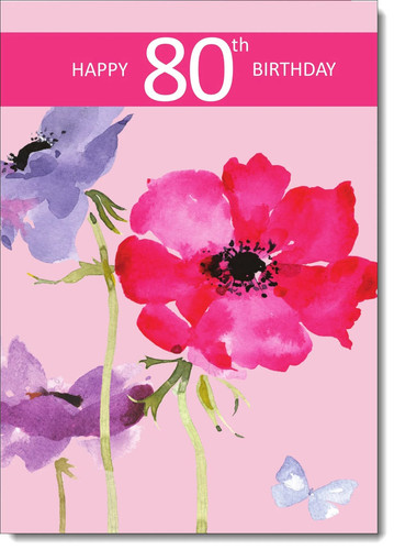 Doodlecards 80th birthday card - birthday,