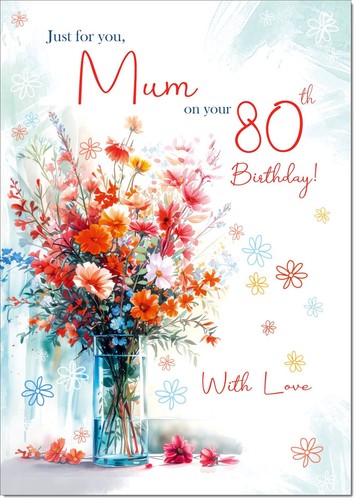 Doodlecards mum 80th birthday - mum,