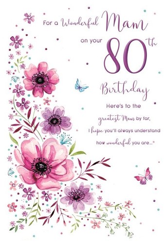 Birthday card mam 80th - birthday,
