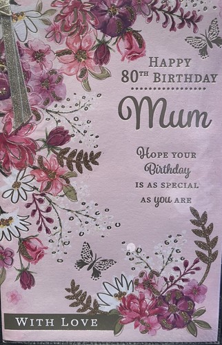 80th card mum birthday - 80th,
