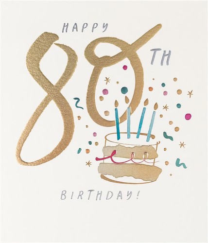 Happy 80th birthday - 80th, card