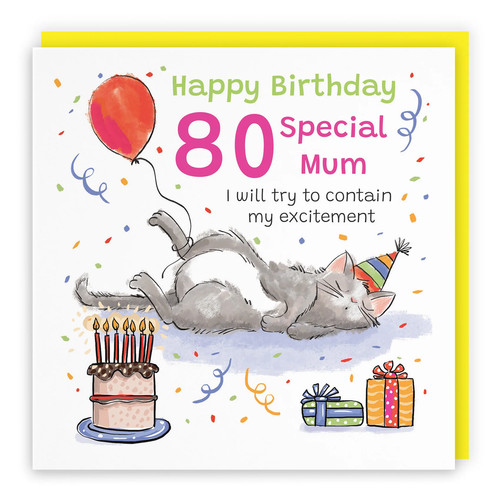 80th mum birthday card sleepy - birthday,