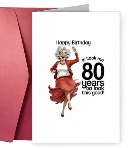 80th birthday card - birthday, a