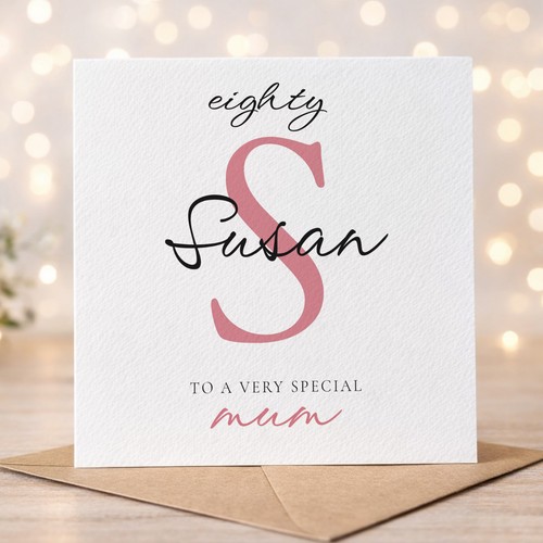 Mum 80th birthday card - 80th,