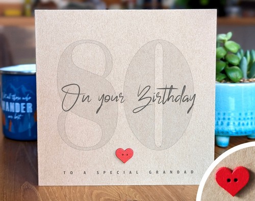 Grandad 80th birthday card - 80th,