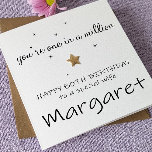 Wife 80th birthday - wife, card